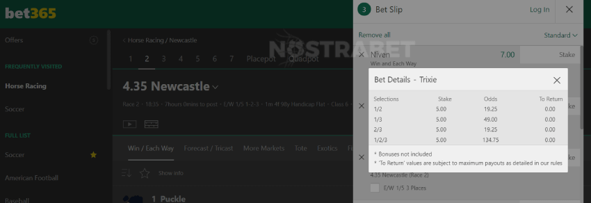 bet365 trixie bet