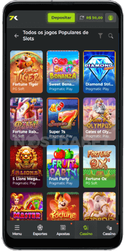 Jogos de cassino do aplicativo Bet7k para Android