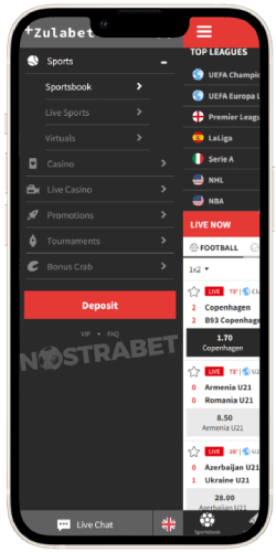 Zulabet mobile version